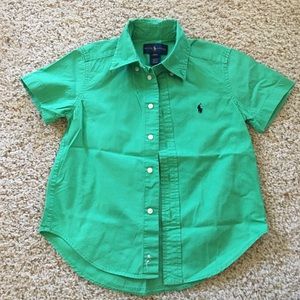 Boys polo Ralph Lauren green dress shirt 4t